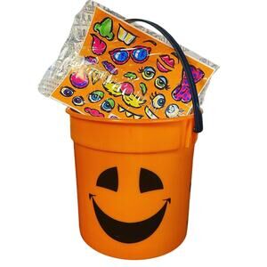 RARE 1990s Promo Taco Bell Halloween Trick Or Treat Orange Pail SEALED Stickers!